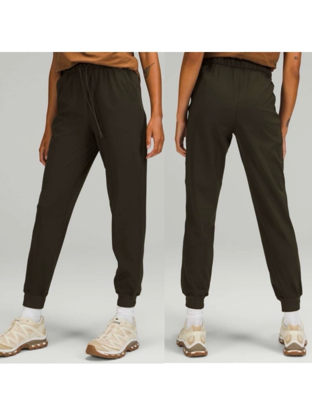 Lululemon Stretch High-Rise Jogger Pants Full Length Dark Olive Green